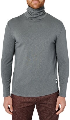 Turtleneck Man Long Sleeve T-Shirt Turtleneck Plush Polo Neck New M1256A 