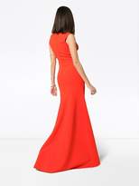 Thumbnail for your product : SOLACE London Seine plunge neck flared maxi dress
