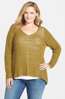 Thumbnail for your product : Eileen Fisher Alpaca Blend Slubbed V-neck Tunic (Plus Size)