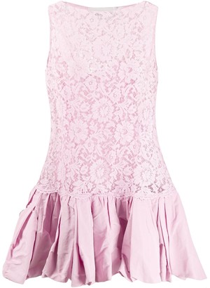 Valentino Floral Lace Short Dress