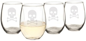 Cathy's Concepts 4-pc. Skull & Crossbones Stemless Wine Glass Set