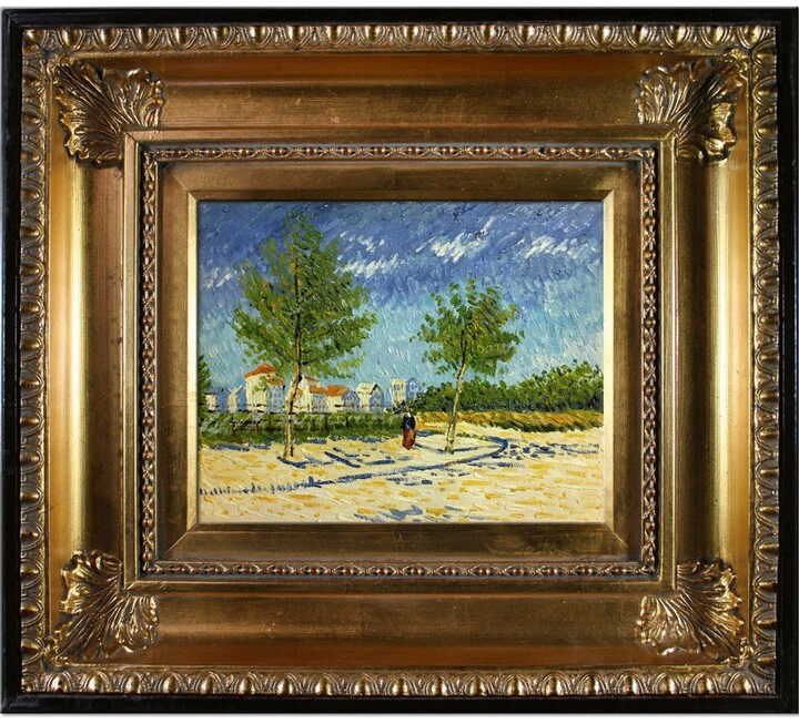 Gold La Pastiche The Banks of The Seine at Argenteuil Framed Oil Painting 