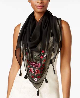 INC International Concepts Floral Embroidered Triangle Scarf, Created for Macy's