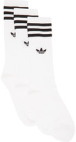 Thumbnail for your product : adidas Three-Pack White Solid Crew Socks