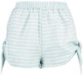 Thumbnail for your product : boohoo Petite Linen Look Stripe Bow Shorts