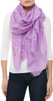 Thumbnail for your product : Marc Jacobs Floral Voile Fringe Scarf, Lilac