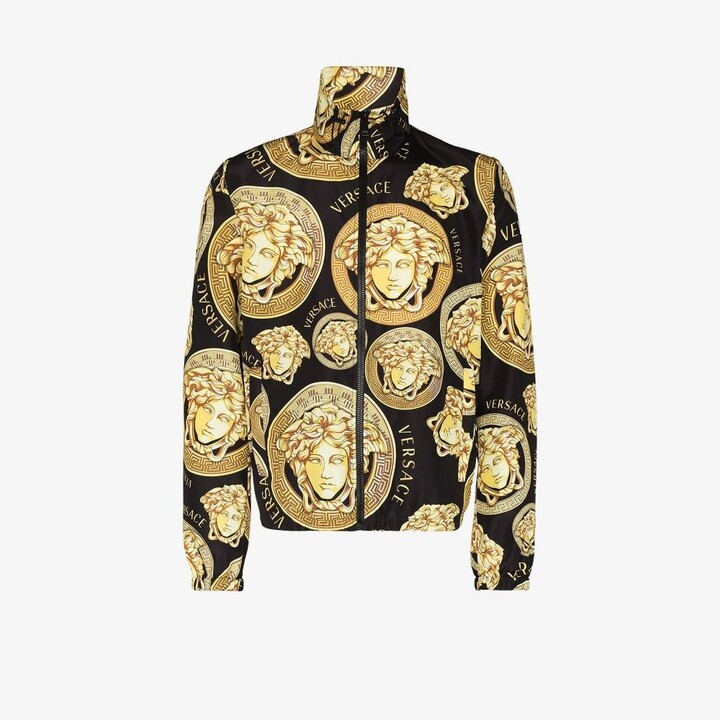 Versace Medusa print zip-up jacket - ShopStyle