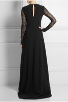 Thumbnail for your product : Antonio Berardi Lace and point d'esprit-paneled crepe gown