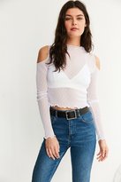 Thumbnail for your product : Out From Under Mesh Mock Neck Cold Shoulder Top