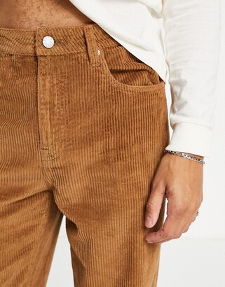 ASOS DESIGN corduroy baggy jeans in brown - ShopStyle