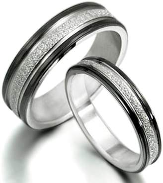 Gemini His and Her Titanium Promise Rings Couple Matching Wedding Rings Set 6mm & 4mm Width Men Ring Size : 10.5 Women Ring Size : 4 Valentine's Day Gifts