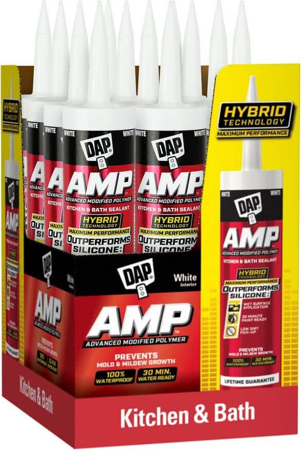 D.A.P. AMP Advanced Modified Polymer 9 oz. White Kitchen and Bath Sealant (12-Pack)