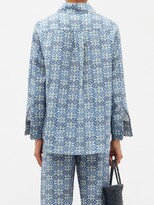 Thumbnail for your product : MUZUNGU SISTERS Fern Sweetheart-print Linen Shirt - Blue Print