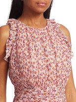 Thumbnail for your product : AMUR Caelynn Pleated Print Crop Top