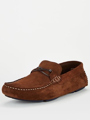 Ted Baker Cottn Suede Driver Loafers - Tan