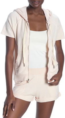 short sleeve zip hoodie plus size