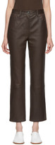 Thumbnail for your product : The Row Brown Leather Charlee Trousers