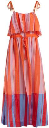 Diane von Furstenberg Striped Cotton And Silk Blend Maxi Dress - Womens - Red Stripe