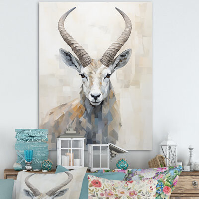 Millwood Pines Minimalism Antelope Ibex On Canvas Print