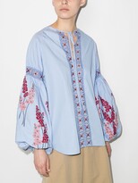 Thumbnail for your product : Silvia Tcherassi Salerno embroidered striped blouse