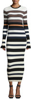 Thumbnail for your product : Opening Ceremony Long-Sleeve Striped Maxi Dress, Harvest White/Multicolor