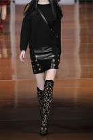 Thumbnail for your product : Versace Suede-paneled leather mini skirt