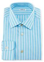 Thumbnail for your product : Kiton Bold-Stripe Dress Shirt, Aqua/White