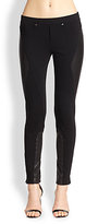 Thumbnail for your product : Haute Hippie Leather-Paneled Ponte Leggings