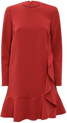 RED Valentino Ruffle-Detailed Long Sleeve Mini Dress