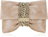 Thumbnail for your product : Jimmy Choo Chandra S Sand Shimmer Suede Clutch Bag