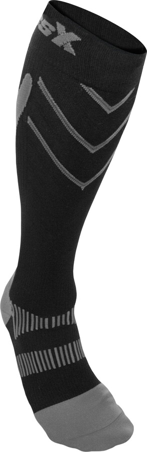 CSX Compression Socks, Sport Recovery Style, 15-20 mmHg, Silver on Black, X-Large