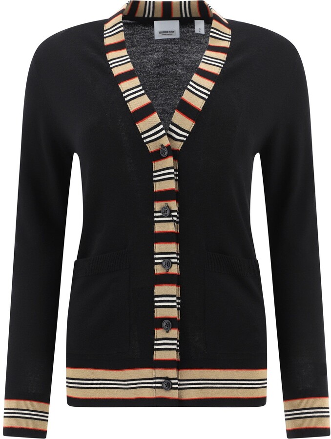 icon stripe merino wool cardigan