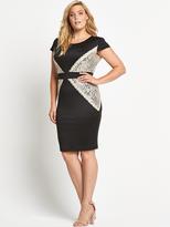 Thumbnail for your product : AX Paris CURVE Curve Lace Side Midi Dress (Available in sizes 16-26)