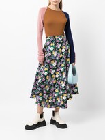 Thumbnail for your product : Plan C Floral-Print Skirt