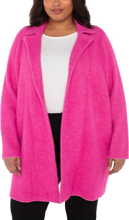 Liverpool Los Angeles Herringbone Open Front Sweater Coat