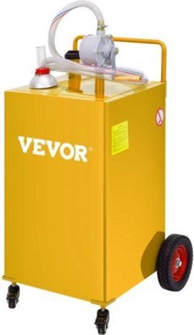VEVOR 30 Gallon Fuel Caddy, Gas Storage Tank & 4 Wheels, with Manuel Transfer Pump, Gasoline Diesel Fuel Container for Cars, Lawn Mowers, ATVs,...
