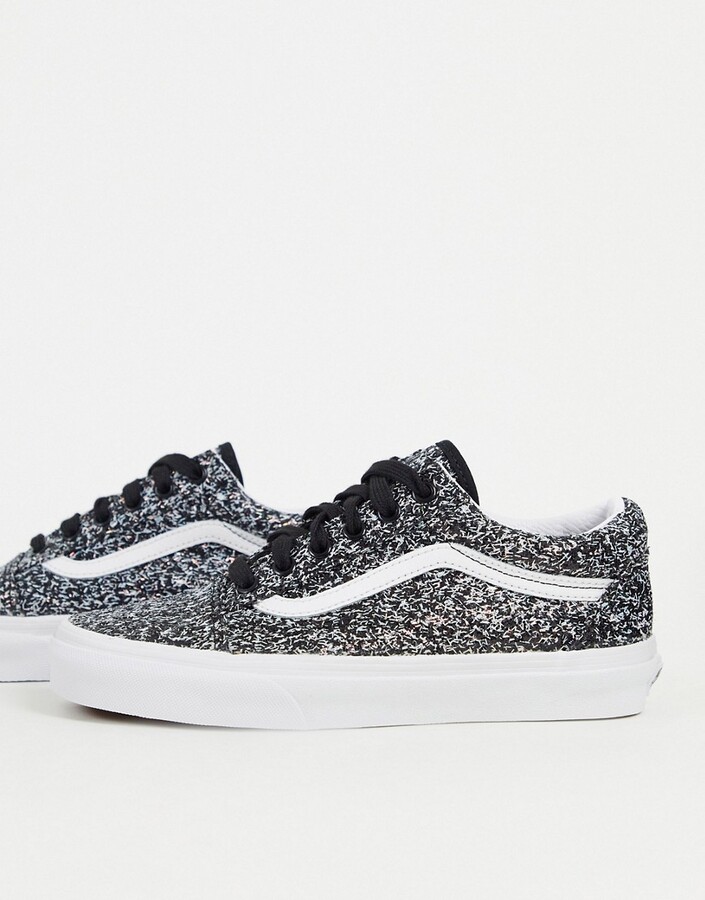 black glitter vans womens