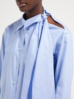 Thumbnail for your product : Prada Cut-out Cotton-poplin Shirt - Womens - Blue