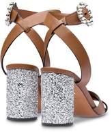 Thumbnail for your product : Miu Miu glitter heel sandals