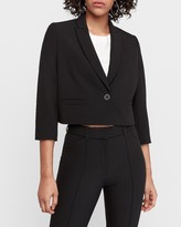 Thumbnail for your product : Express Cropped One-Button Blazer