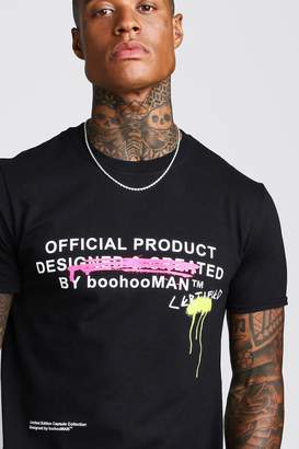 boohoo Certified Graffiti Front Print T-Shirt