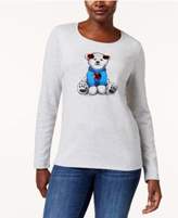 Thumbnail for your product : Karen Scott Polar Bear Holiday Graphic Cotton Top, Created for Macy's