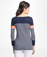 Thumbnail for your product : Brooks Brothers Striped Cotton Jersey Top