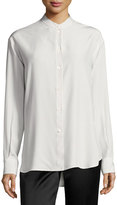Thumbnail for your product : Victoria Beckham Striped Band-Collar Blouse