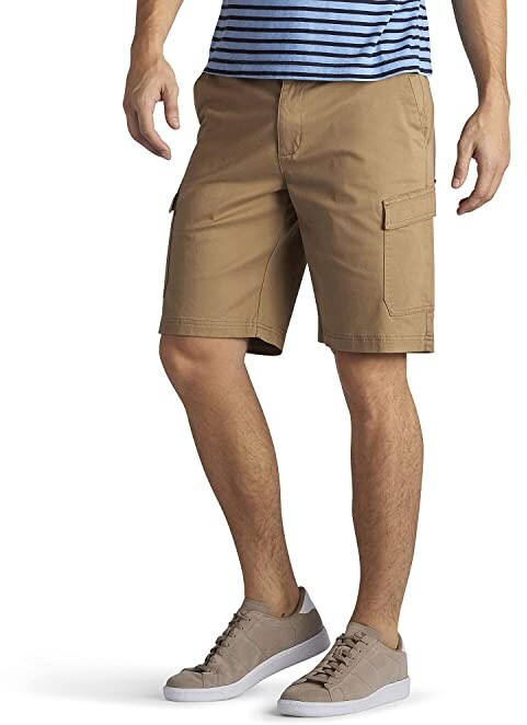 Ankor East Mens Twill Belted Cargo Shorts Silver/Grey 