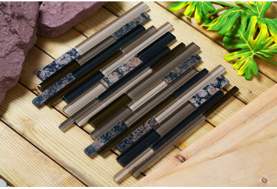 Mirrella Joni Natural Stone/Glass Linear Mosaic Wall Tile