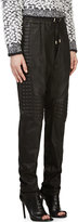 Thumbnail for your product : Balmain Black Quilted Leather Lounge Pants