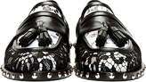 Thumbnail for your product : Givenchy Black & White Lace Studded Loafers