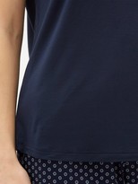 Thumbnail for your product : Derek Rose Lara Crew-neck Stretch-micromodal Pyjama T-shirt - Navy