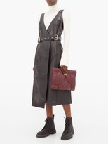 Thumbnail for your product : Proenza Schouler Belted V-neck Leather Wrap Dress - Black